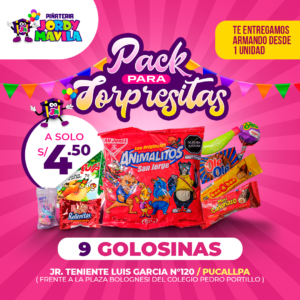 Pack de 9 golosinas para sorpresitas