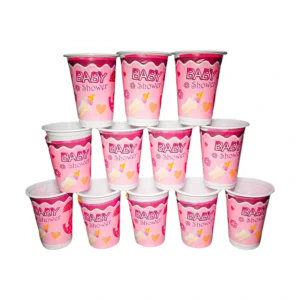 VASOS BABY SHOWER MUJER X 12 UND