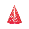 10 GORROS CONOS ROJO CON PUNTOS