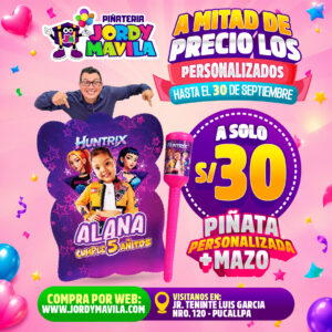 PIÑATA PLANCHA + MAZO PERSONALIZADO